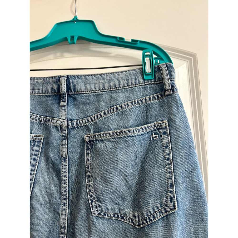 Rag & Bone Beverly Denim Maxi Skirt Light Indigo Front Slit Raw Hem 28 - Picture 5 of 8